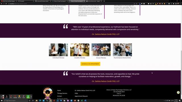 Visions of Hope Rebrand Video Demo, Part 6: Added button hover states & scroll to top смотреть онлайн