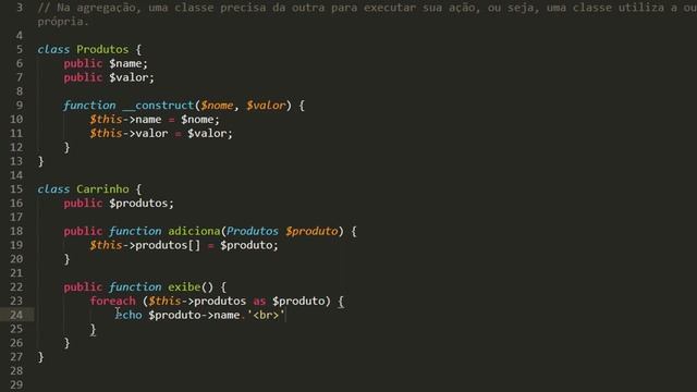 PHP Orientado a Objetos - #17 Relação entre os objetos (Agregação) смотреть онлайн