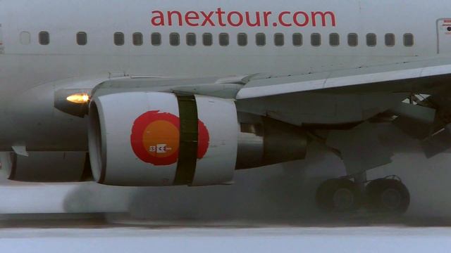 Azur Air Boeing 767-300ER in "Anex Tour" special livery - winter landing at LED. смотреть онлайн