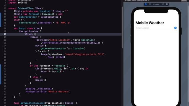 SwiftUI Weather App 7: Building the ListView UI смотреть онлайн