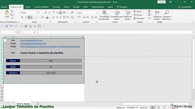 Como limitar o tamanho da planilha do Excel смотреть онлайн
