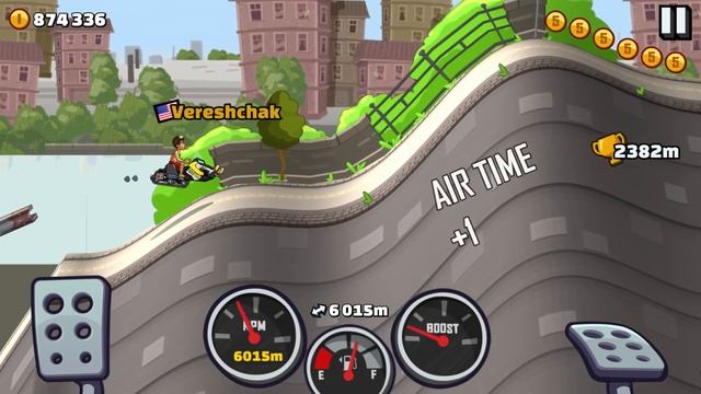 Hill Climb Racing 2 - Broken Skiing on a Snowmobile in City New Record смотреть онлайн