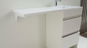 Тумба с раковиной Orange Optima под стиральную машину, 110 см, левая, белый, ST-110TUW+RAL
