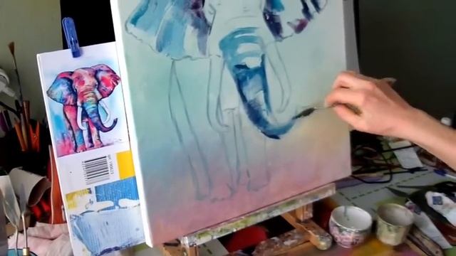 МАСТЕР КЛАСС: КАК НАРИСОВАТЬ СЛОНА МАСЛОМ НА ХОЛСТЕ смотреть онлайн