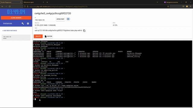 Giochiamo con docker senza installare nulla - Play with docker смотреть онлайн