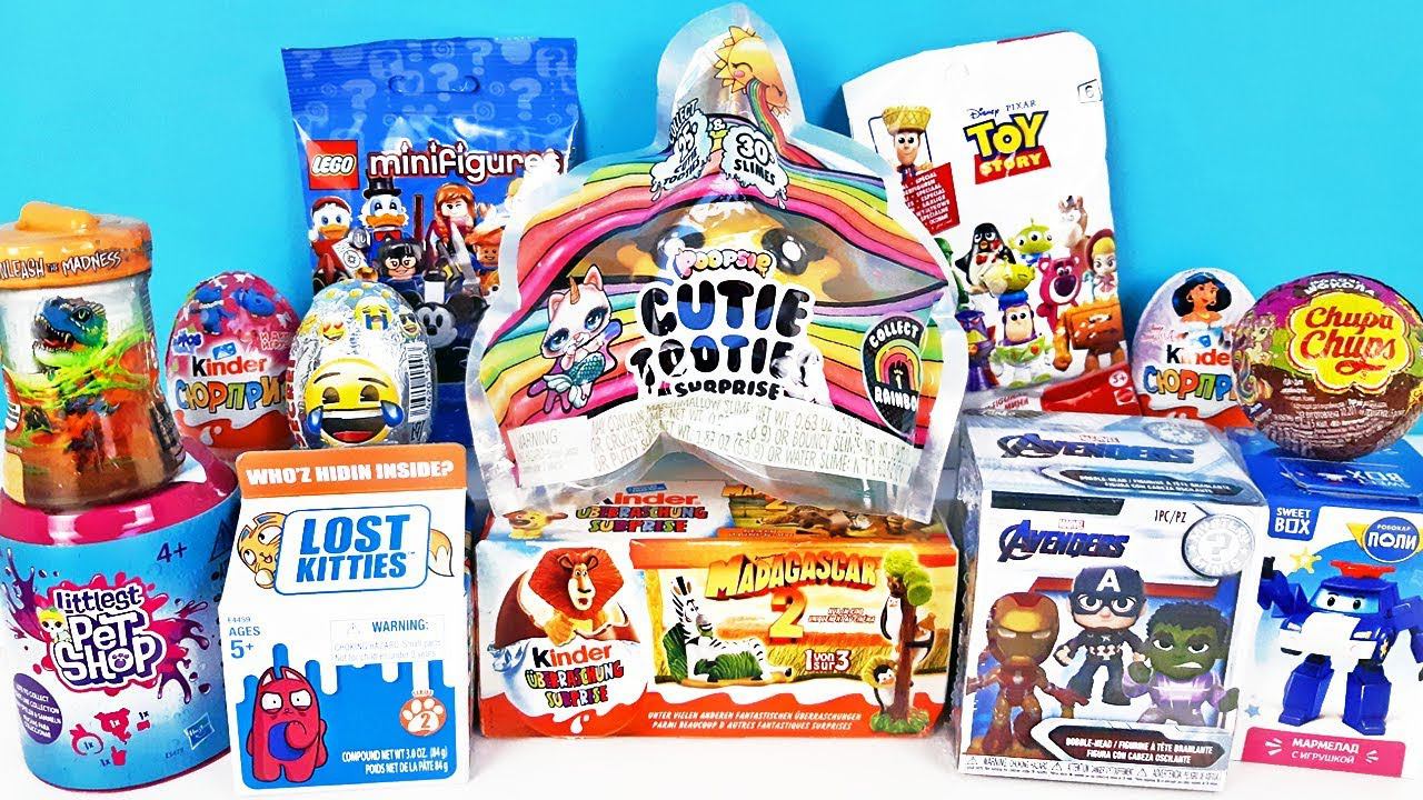 15 Киндер Сюрпризов, Unboxing Kinder Surprise POOPSIE CUTIE TOOTIES,История игрушек 4,Мстители Финал