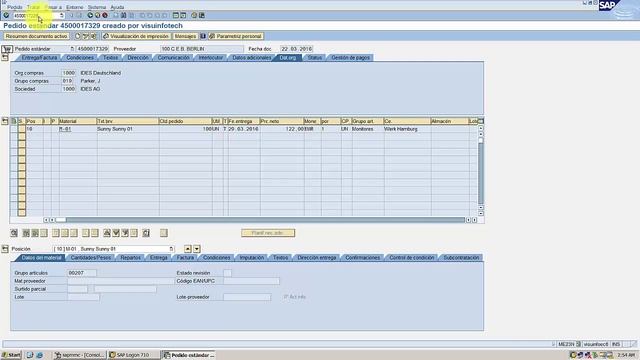 8.2 Crear pedido con la transacción ME21N del módulo MM en SAP/R3 | www.123sap.cl смотреть онлайн