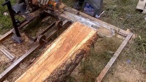 Самодельная пилорама.Двигатель 2-СД+   мото пила Дружба.