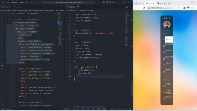 01 - Animated Responsive Sidebar Menu | Master HTML / CSS / JavaScript with Fun Projects (1/100) смотреть онлайн
