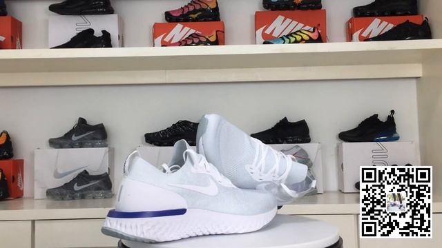 Nike Epic React Flyknit White Racer Blue смотреть онлайн