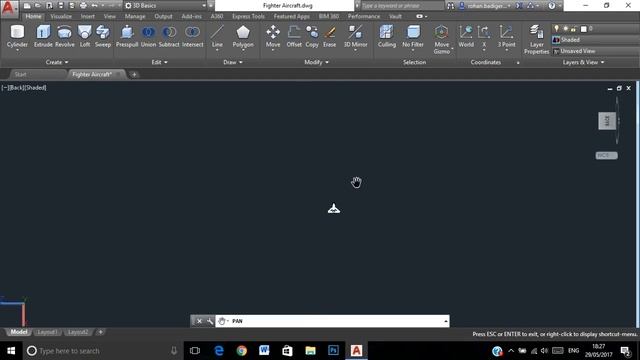 Design of Fighter Aircraft on Autodesk AutoCAD 2017 смотреть онлайн