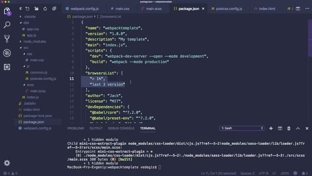 Полная настройка Webpack препроцессоров. Sass, настройка post css плагинов, минификация стилей. смотреть онлайн