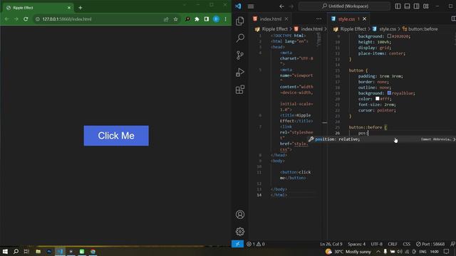 Волновой эффект для кнопки HTML & CSS || Ripple Effect HTML & CSS step by step смотреть онлайн