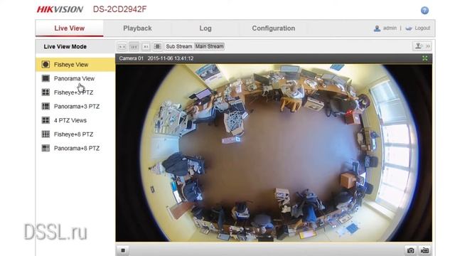 Панорамный обзор одной камерой видеонаблюдения HikVision DS 2CD2942F смотреть онлайн
