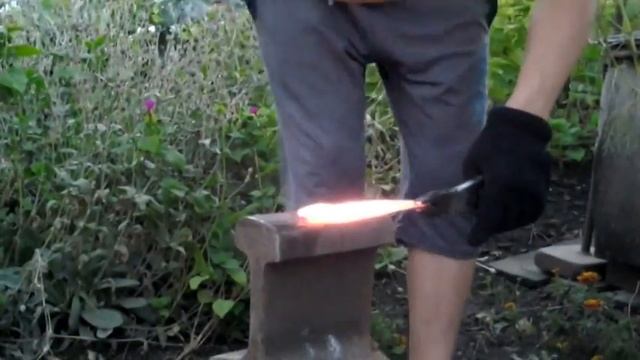 Ковка ножа из обоймы подшипника (шх15) смотреть онлайн