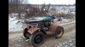 Устройство и испытание самодельного квадроцикла из мотоцикла "Минск".