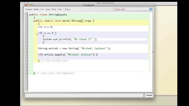 Java String .equals() смотреть онлайн