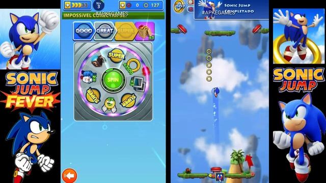 Sonic Jump Pro vs Sonic Jump Fever GAMEPLAY смотреть онлайн