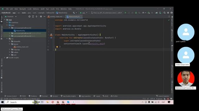 Tugas 1 "Hello World" menggunakan bahasa Kotlin di Android Studio смотреть онлайн
