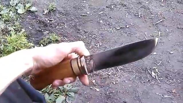 Охотничий нож!с крепкой рукоятью из яблони! смотреть онлайн