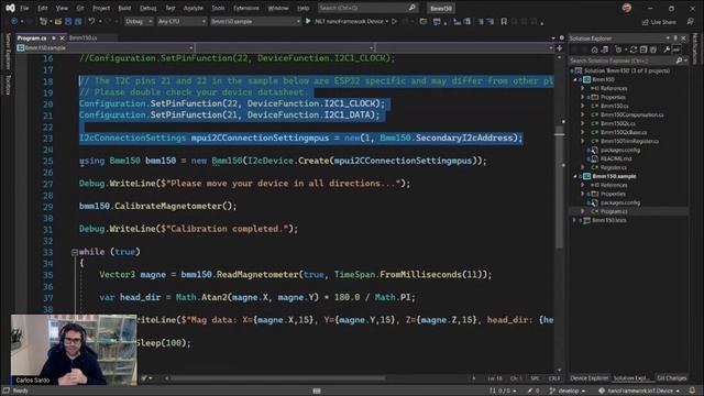 Demo: how to use a BMM150 magnetometer on an ESP32 board powered by .NET nanoFramework смотреть онлайн