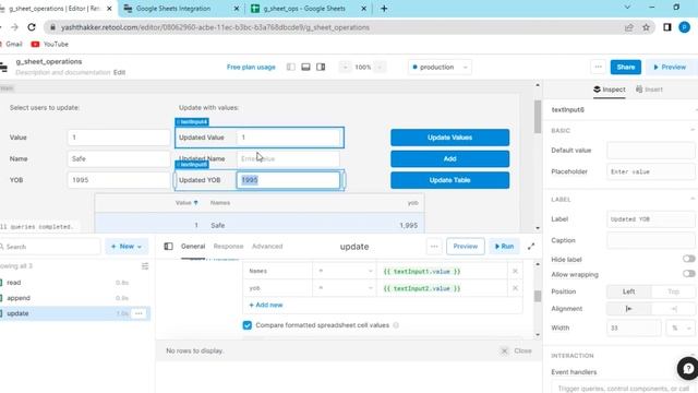 Building Apps with Retool and Google sheets (Part 2 - Updating + Deleting data) смотреть онлайн