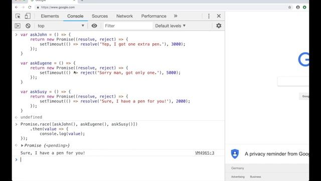 Promesas en Javascript: 15. Static Methods Promise race смотреть онлайн