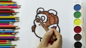 Раскраска для детей ВИНИПУХ!Как нарисовать  ВИНИПУХА!!!Мультик раскраска!!!