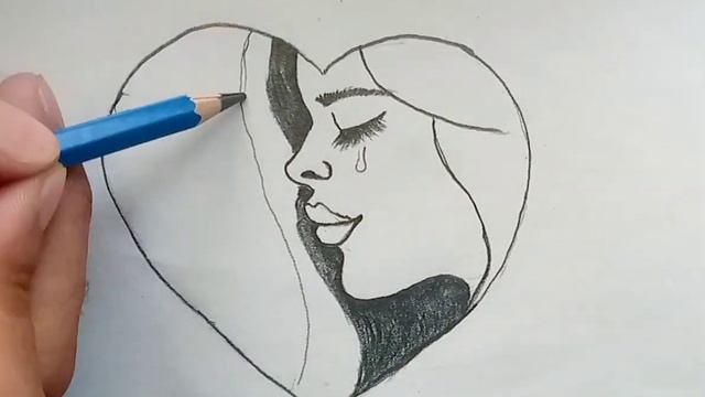 Easy pencil drawing ideas, How To Draw Said Girl in Heart pic смотреть онлайн