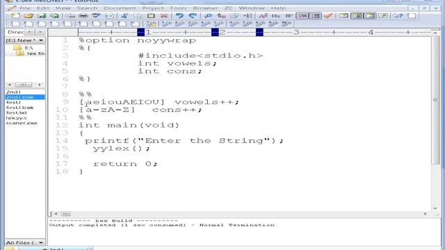 2(D) compiler design lex programming part 2 смотреть онлайн