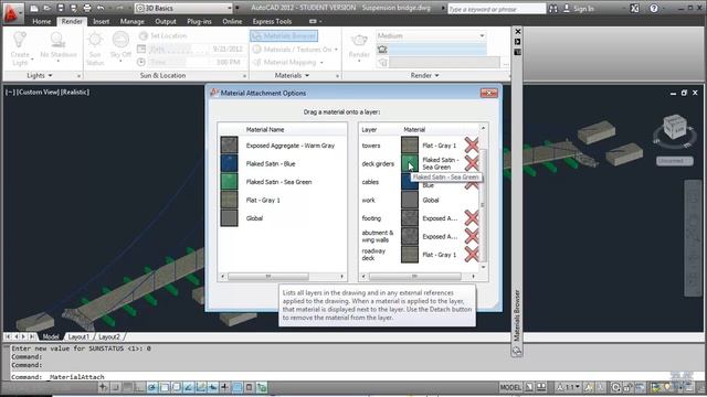 AutoCAD 21 - Applying materials and rendering смотреть онлайн
