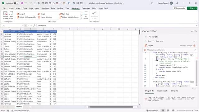 Split Excel Worksheet into Separate Worksheets Using ChatGPT to write Office Scripts смотреть онлайн
