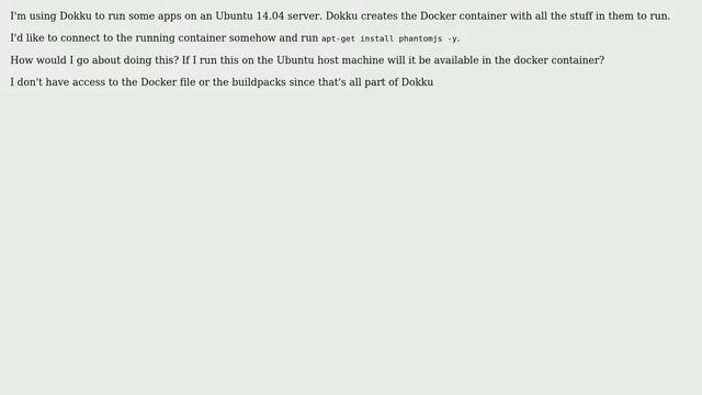 Docker install tools/run command on existing container смотреть онлайн