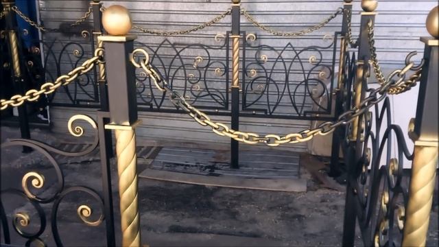 Оградка кованая с цепями изготовление,покраска,упаковка и отправка смотреть онлайн