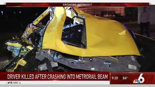 Dodge Slams Into Metrorail Concrete Beam, Killing Driver | NBC 6 смотреть онлайн