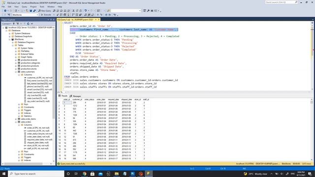 SQL Server Management Studio - Query Exercises (CONCAT, CASE, IIF, INNER JOIN, LEFT JOIN, VIEW) смотреть онлайн