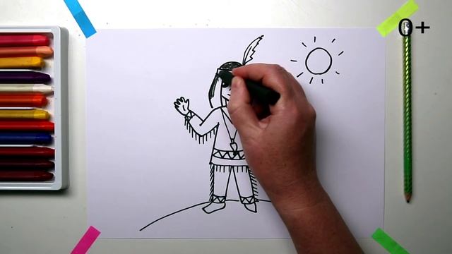 #какнарисовать #ИНДЕЕЦ Уроки Рисования Для Детей #howtodraw #indian #drawforchildren