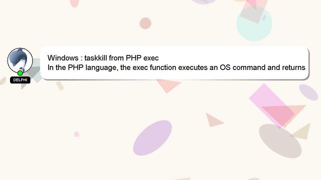 Windows : taskkill from PHP exec смотреть онлайн