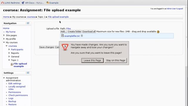 Screencast of Moodle form changes to warn users before they navigate away смотреть онлайн