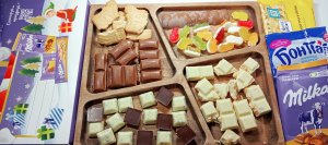 Асмр звук при распаковке шоколада/ много шоколада и конфет