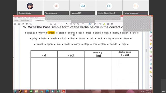 Gab Cristhel Astete / 1° A y B / Inglés / simple past - affimative - practice / 7 de septiembre смотреть онлайн