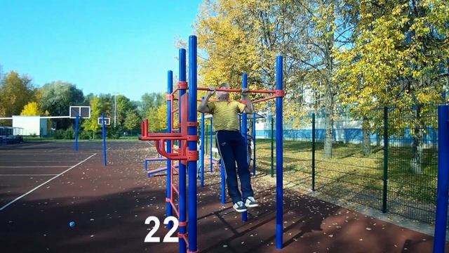 30 Подтягиваний на новом турнике, и другой площадке, а утром на старой было: 24 и 21 и горизонты. смотреть онлайн