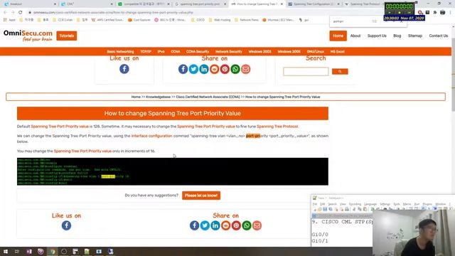 9. CISCO CML STP(Spanning Tree Protocol) PVST with Port Priority and Bridge Priority смотреть онлайн