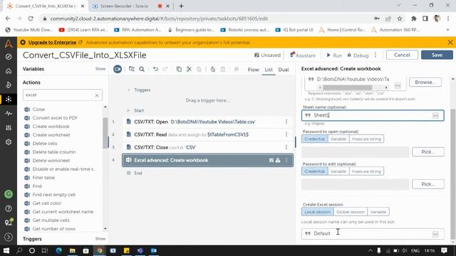 #A360 #automationanywhere #CSVtoXLSX Convert CSV File into XLSX file смотреть онлайн