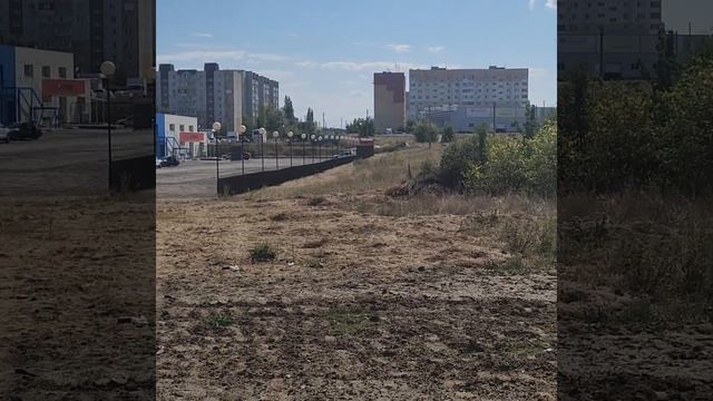 Камышин. Вид с Федеральной трассы в сторону объекта и пятого микрорайона. смотреть онлайн