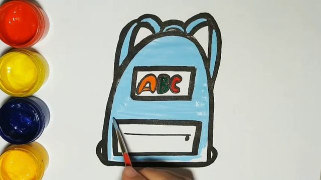 Glitter School Bag Backpack coloring and drawing for kids, toddlers Children's Art смотреть онлайн