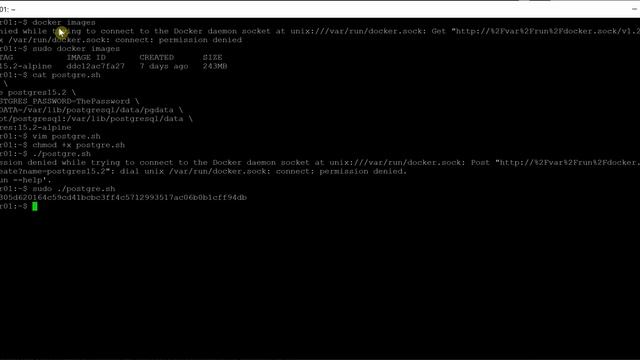 Run PostgreSQL 15.2-alpine on Ubuntu 22.04 смотреть онлайн