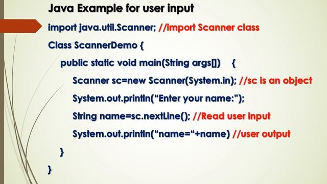 5 User input through Scanner class in Java programming language смотреть онлайн