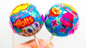 ТРОЛЛИ в БОЛЬШИХ Чупа Чупс Игрушки Тролли + Леденцы Dreamworks TROLLS Toys Chups Chups