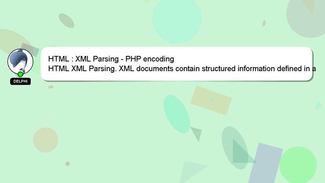 HTML : XML Parsing - PHP encoding смотреть онлайн